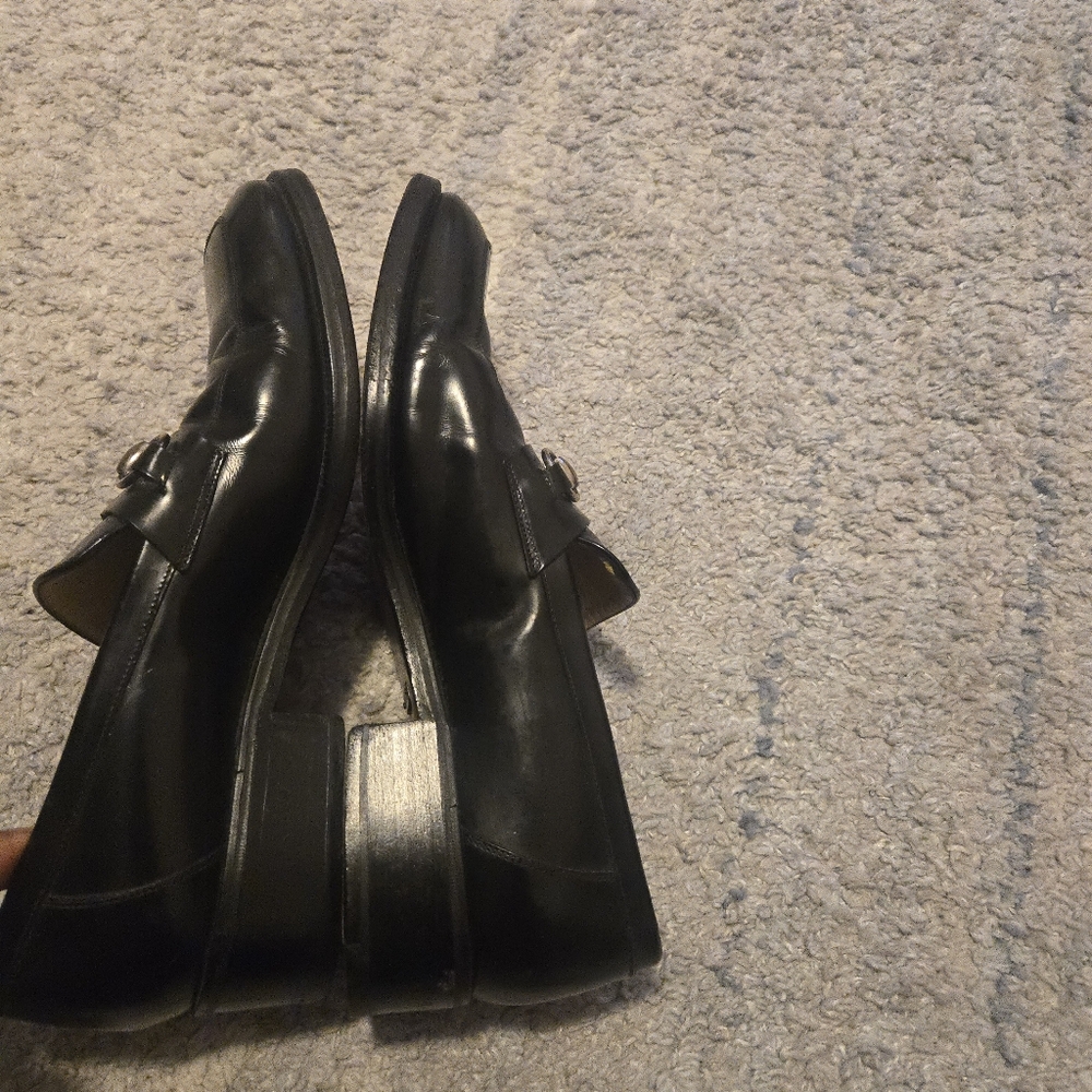 Gucci Black Leather Horsebit Loafers 110-1409 Men's Size 10 D Silver Hardware - Picture 6 of 9